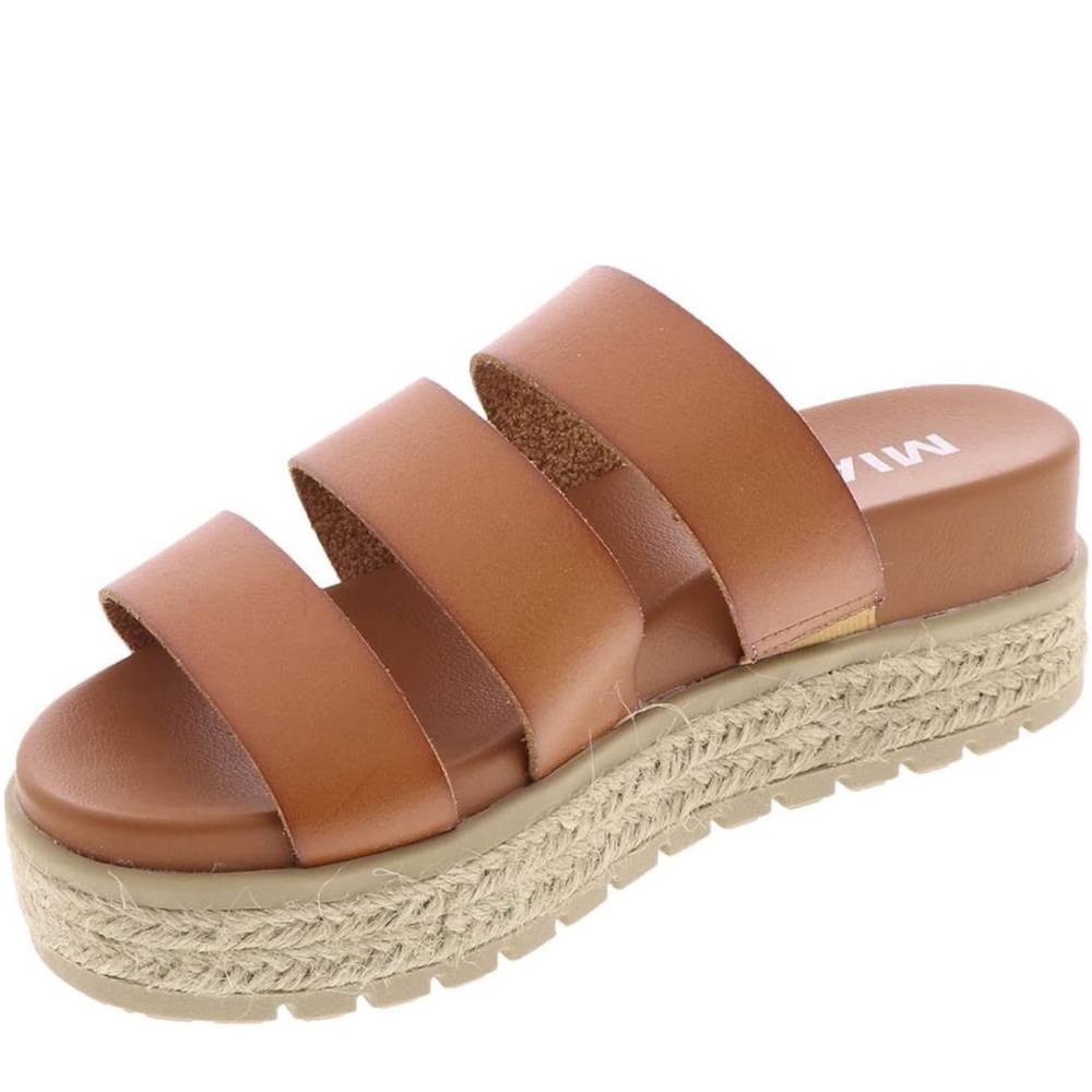 Mia Kaz cognac platform sandals, 11 NWT